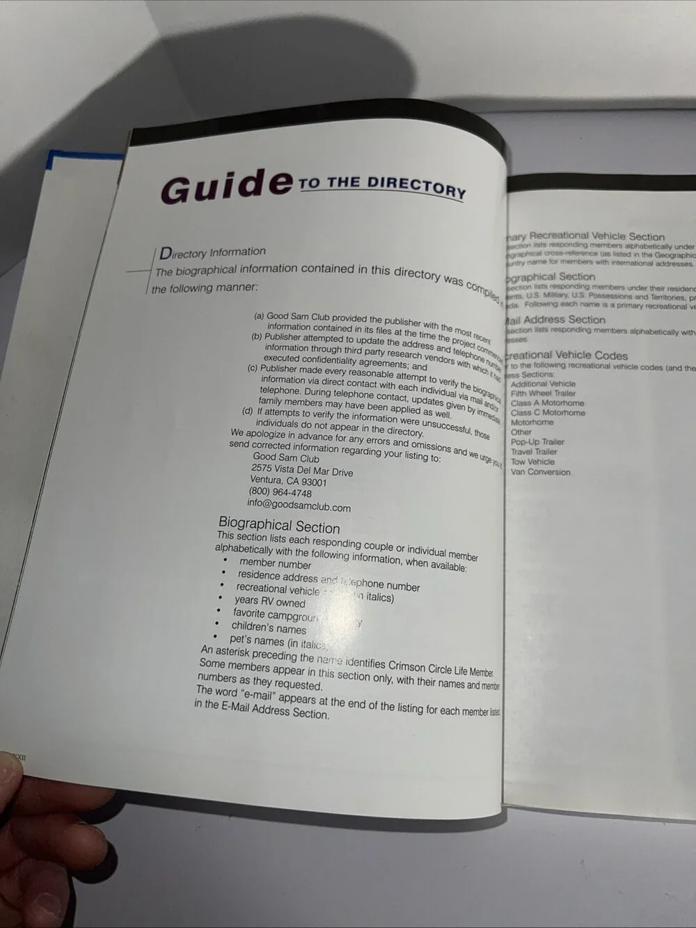 The Good Sam Club’s Lifetime Member Directory 2000 Commemorative Edition Rare